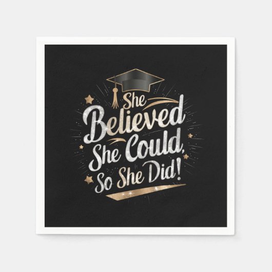 彼女信じは自分の卒業を遂げた スタンダードカクテルナプキン (正面)