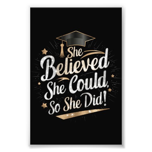 彼女信じは自分の卒業を遂げた フォトプリント            (正面)