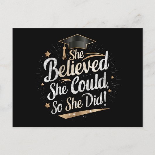彼女信じは自分の卒業を遂げた ポストカード (正面)