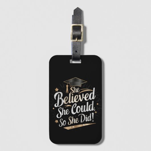 彼女信じは自分の卒業を遂げた ラゲッジタグ (正面縦)