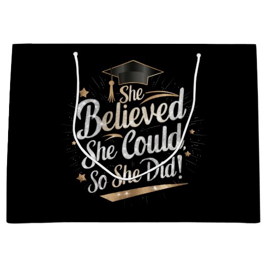 彼女信じは自分の卒業を遂げた ラージペーパーバッグ (正面)