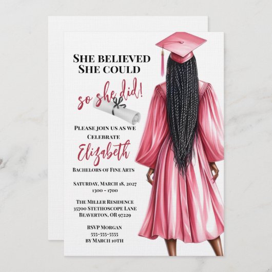 彼女信じは自分の卒業を遂げた 招待状 (正面/裏面)