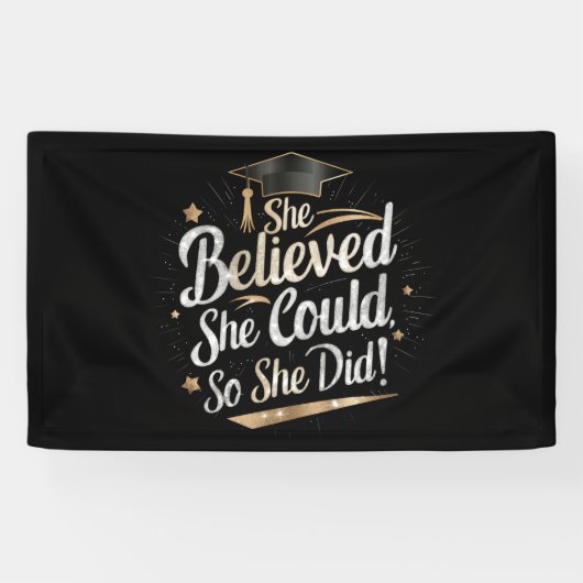 彼女信じは自分の卒業を遂げた 横断幕 (横)