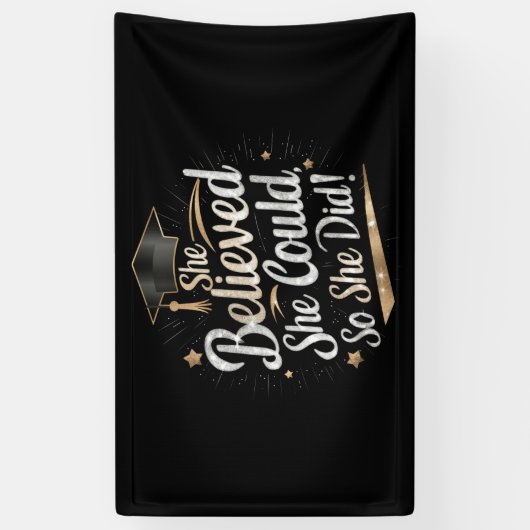 彼女信じは自分の卒業を遂げた 横断幕 (縦)