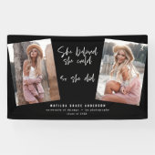 彼女信じは自分の卒業を遂げた 横断幕 (横)