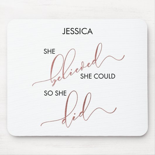 彼女信じは自分の名前を呼びカスタマイズた マウスパッド (正面)
