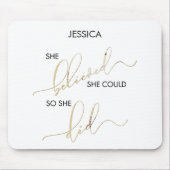 彼女信じは自分の名前を呼びカスタマイズた マウスパッド (正面)