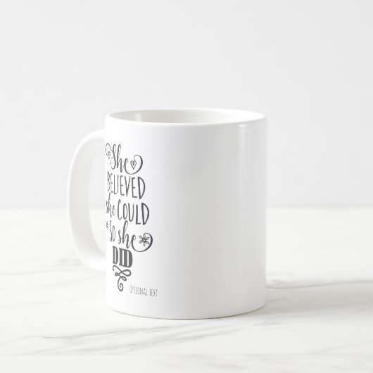 彼女信じは自分の意思に従えモダンたカスタム コーヒーマグカップ (正面左)