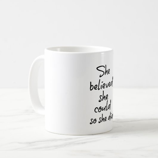 彼女信じは自分の意思をやる気を起こさせる示した コーヒーマグカップ (正面左)
