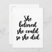 彼女信じは自分の意思を感動的示した ポストカード (正面/裏面)