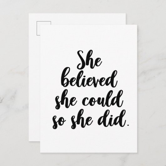 彼女信じは自分の意思を感動的示した ポストカード (正面/裏面)