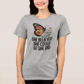 彼女信じは蝶々できた トライブレンドTシャツ (正面)