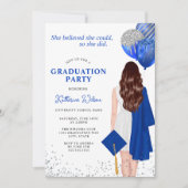 彼女信じは青い写真の卒業を得た 招待状 (正面)