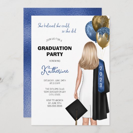 彼女信じは青い卒業を望んだ 招待状 (正面/裏面)