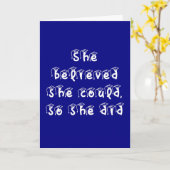 彼女信じは青と白の卒業を受け入れた カード (黄色い花)