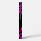 彼女信じは黒マゼンタフラワーのフローラを得た Case-Mate iPhoneケース (裏面 / 左)