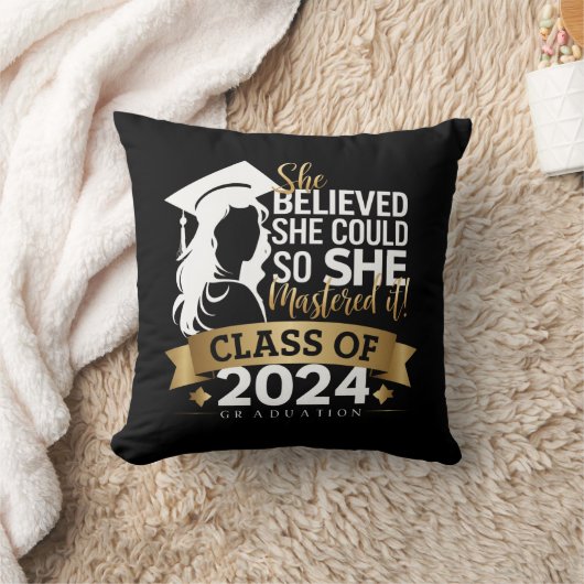 彼女信じは2024年にそれをマスターすることができた クッション (ブランケット)