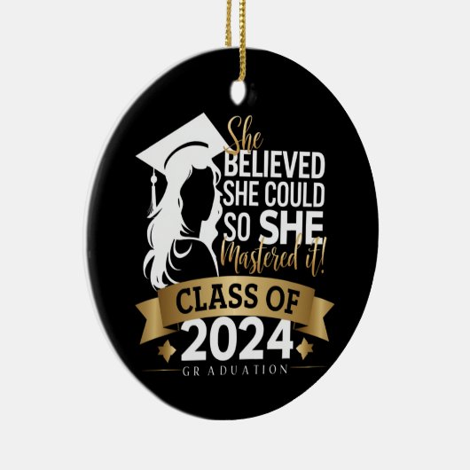 彼女信じは2024年にそれをマスターすることができた セラミックオーナメント (右)