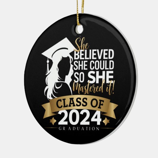 彼女信じは2024年にそれをマスターすることができた セラミックオーナメント (左)