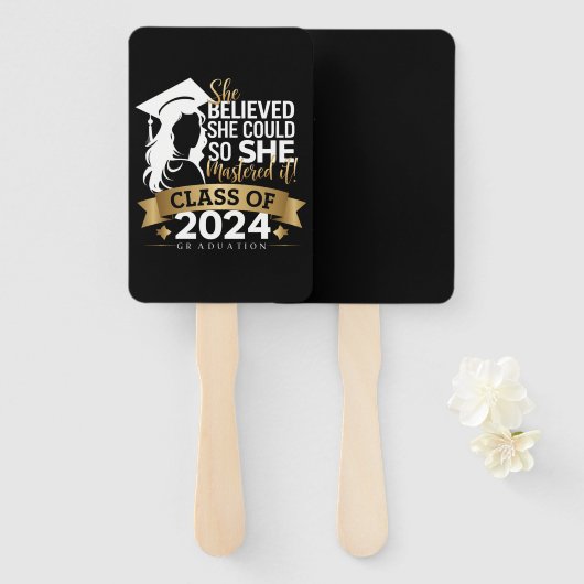 彼女信じは2024年にそれをマスターすることができた ハンドファン (正面&裏面)