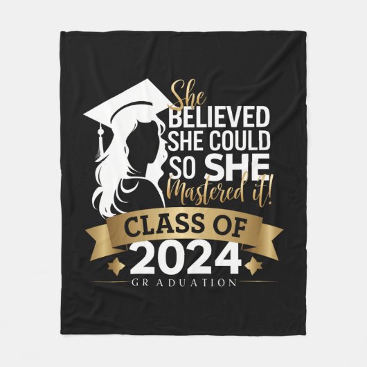 彼女信じは2024年にそれをマスターすることができた フリースブランケット (正面)