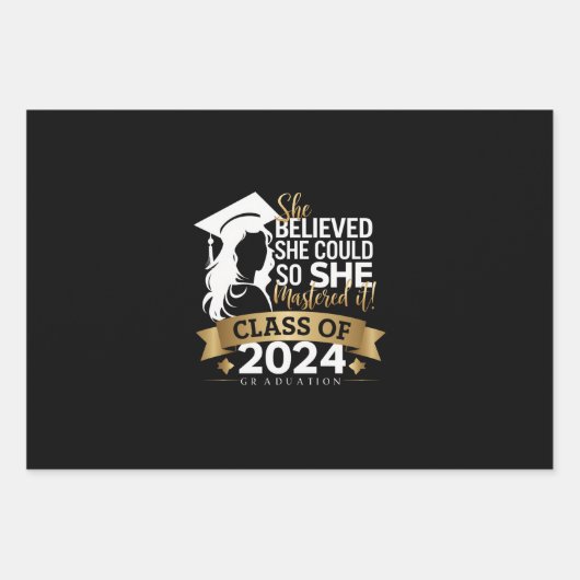 彼女信じは2024年にそれをマスターすることができた ラッピングペーパーシート (正面)