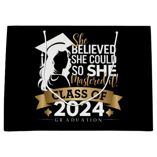 彼女信じは2024年にそれをマスターすることができた ラージペーパーバッグ (正面)