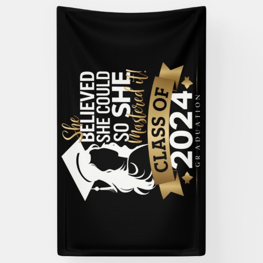 彼女信じは2024年にそれをマスターすることができた 横断幕 (縦)