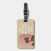 彼女信じは、黒い女、ガム、ベージュ ラゲッジタグ (正面縦)