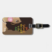 彼女信じは、黒人女性、ガム、茶色の ラゲッジタグ (正面横)