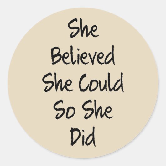 彼女信じステック教育やる気を起こさせる引用文 ラウンドシール (正面)