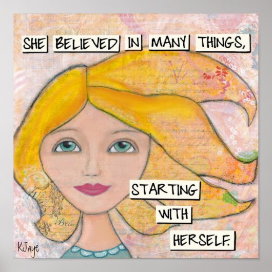 彼女信じ自身 – アート感動的ポスター ポスター (正面)