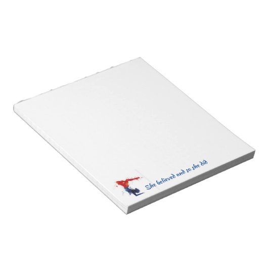 "彼女信じ"ヨガ勇気付けられる ノートパッド (アングル)