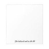 "彼女信じ"女の子のサイクリングおもしろい勇気付けられる引用文 ノートパッド (正面)