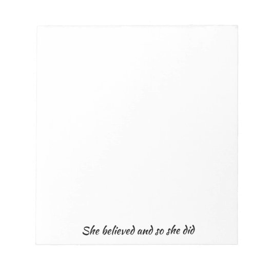 "彼女信じ"女の子のサイクリングおもしろい勇気付けられる引用文 ノートパッド (正面)