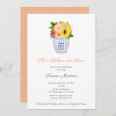 彼女名門私立校風のは恋落ちた秋ブライダルシャワー 招待状 (正面/裏面)