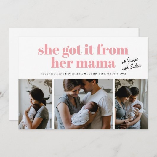 彼女得はママ写真の母の日カードから シーズンカード (正面/裏面)