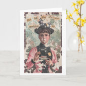 彼女感じはユーモアを盛り上げて空白のいたようだ カード (黄色い花)