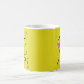 彼女感動的のマグカップのための引用文黄色のピンクの贈り物 コーヒーマグカップ (中央)