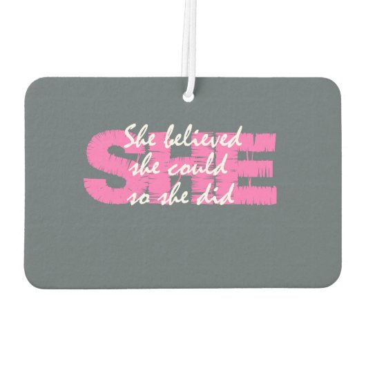 彼女感動的はやる気を起こさせる灰色の引用文 カーエアーフレッシュナー (裏面)