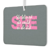 彼女感動的はやる気を起こさせる灰色の引用文 カーエアーフレッシュナー (左)