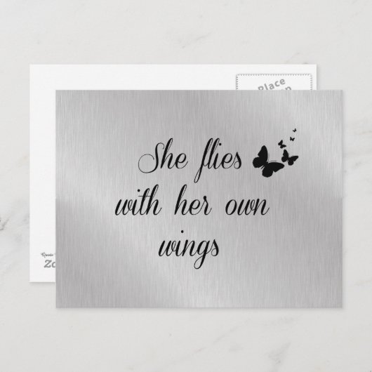 彼女感動的は自分の羽で飛ぶ引用文 ポストカード (正面/裏面)