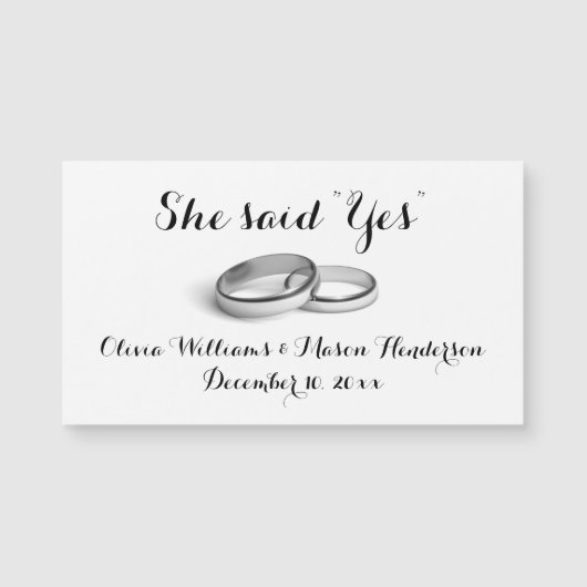 – 彼女手頃は「Yes」と言った日付磁石を保存 (正面)