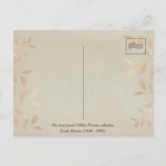 彼女最高のの友人、犬との小さな女の子、ヴィンテージ ポストカード (裏面)