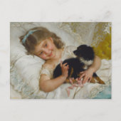 彼女最高のの友人、犬との小さな女の子、ヴィンテージ ポストカード (正面)