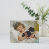 彼女最高のの友人、犬との小さな女の子、ヴィンテージ ポストカード (スタンド正面)