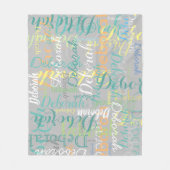 彼女淡い色のの名前の灰色の毛布 フリースブランケット (正面)