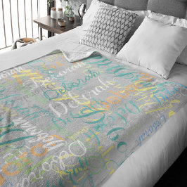 彼女淡い色のの名前の灰色の毛布 フリースブランケット