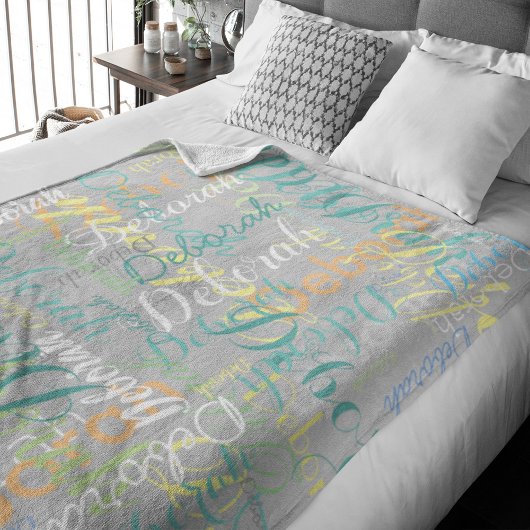 彼女淡い色のの名前の灰色の毛布 フリースブランケット