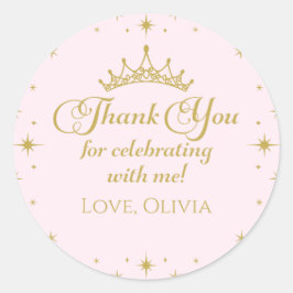 彼女王室のの金ゴールドプリンセス5th誕生日 ラウンドシール